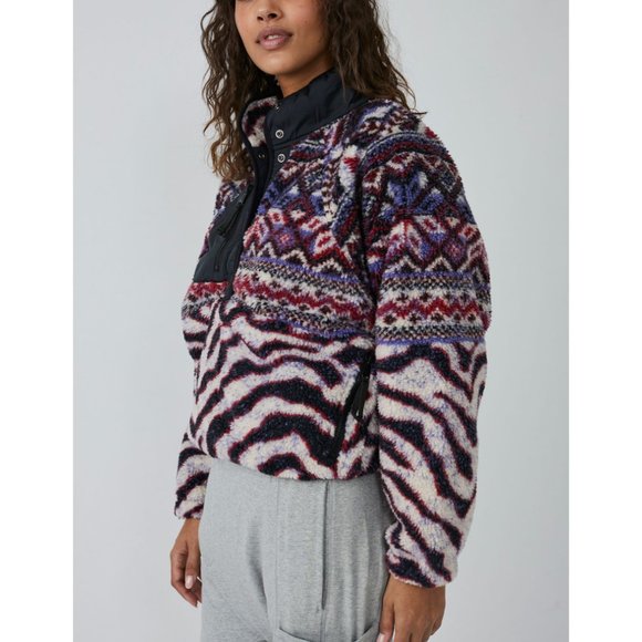 🎉LAST CHANCE🎉 FP MOVEMENT Rocky Ridge Pullover Jacket / Purple Zebra Combo - Picture 2 of 6